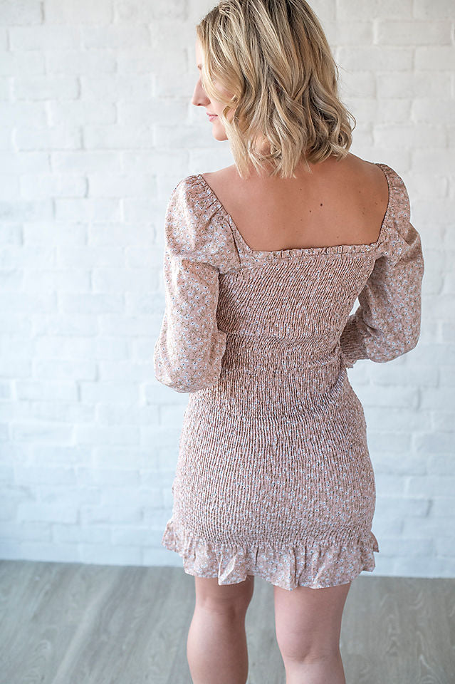 Dusty Floral Smocked Dress