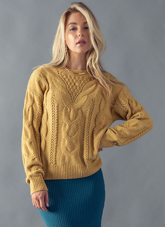 Luna Chunky Cable Knit Sweater