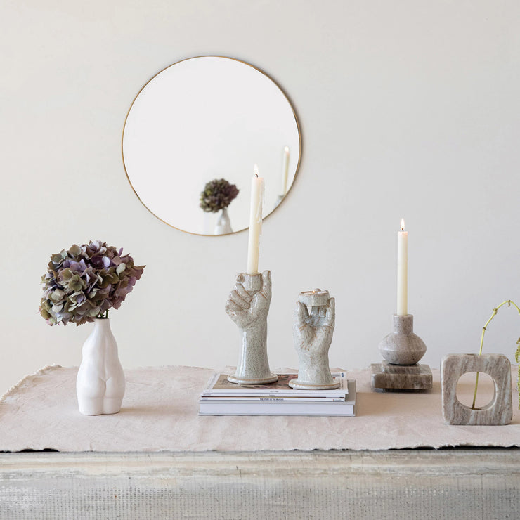 Brass Finish Round Mirror
