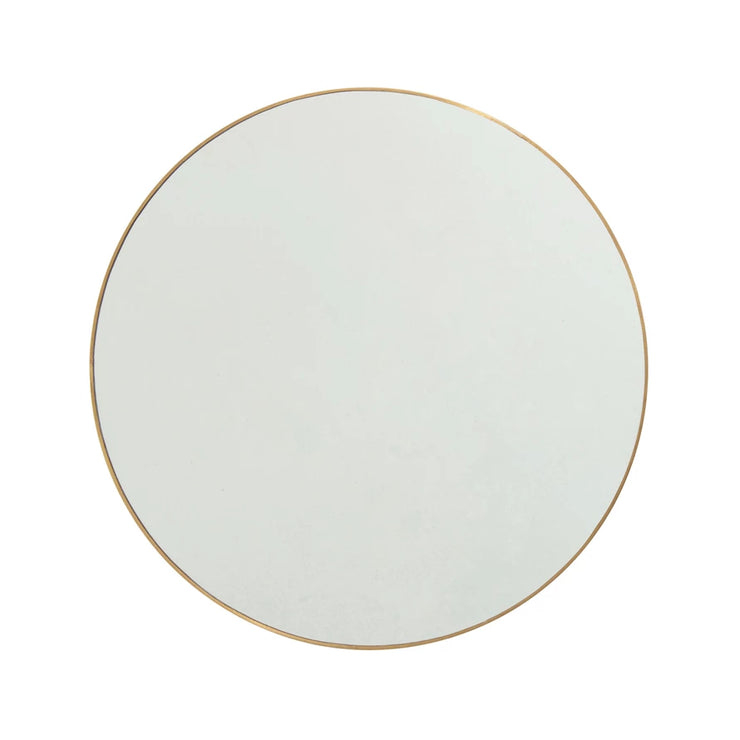 Brass Finish Round Mirror