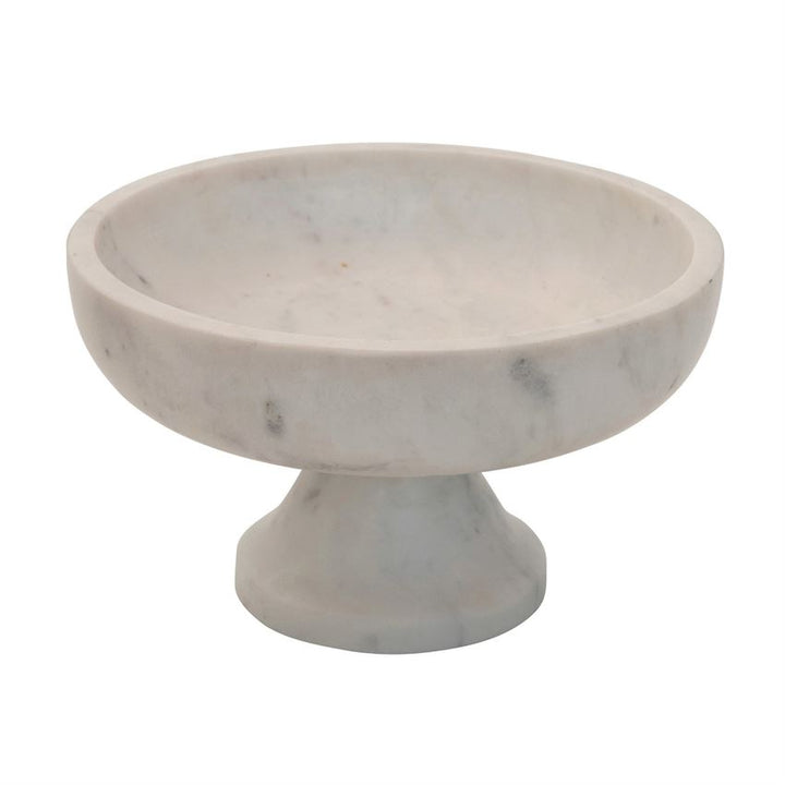 8" Round Marble Footed Bowl