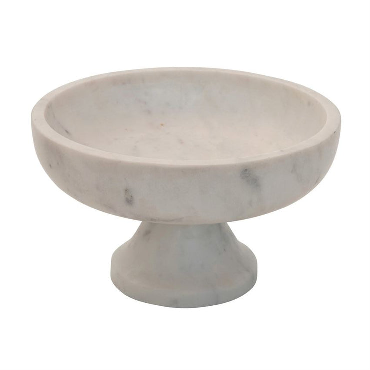 8" Round Marble Footed Bowl