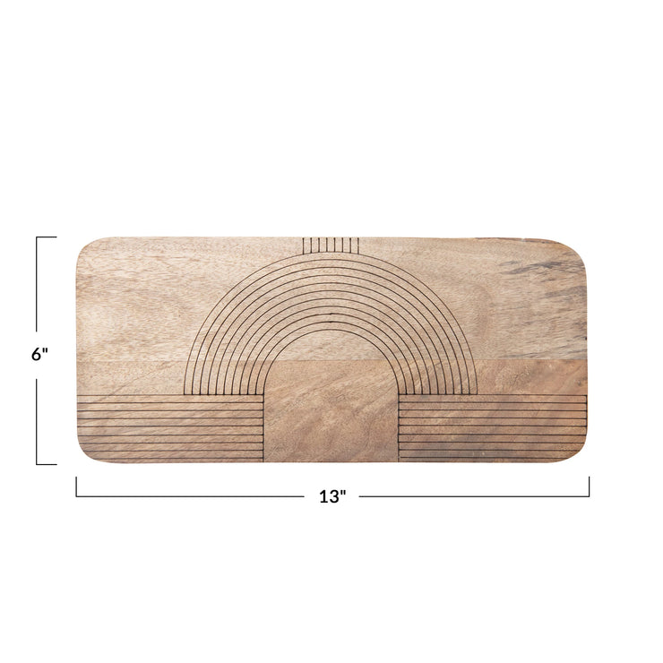 Mango Wood Engraved Cheese/Cutting Board