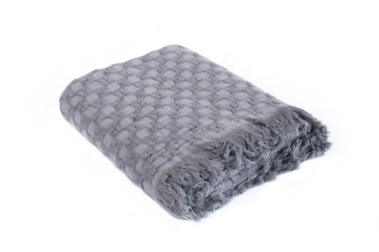 Throw Blanket 100% Cotton 50X60": Silver