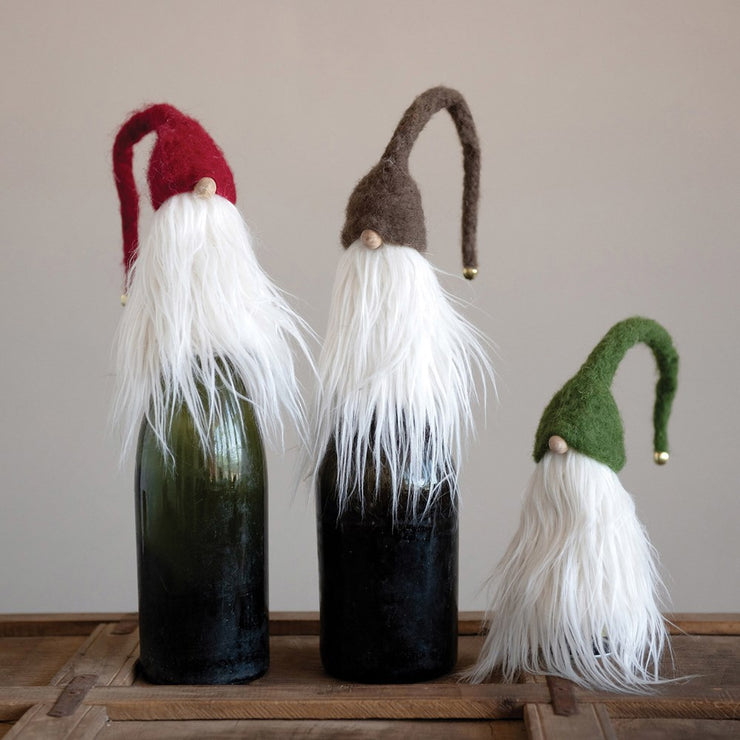 Wool Felt Gnome Bottle Topper